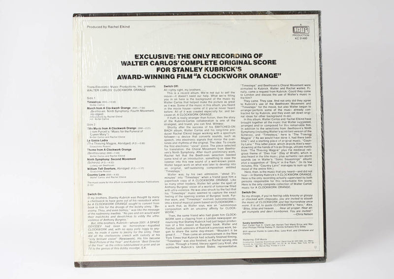 Vintage A Clockwork Orange Soundtrack Vinyl LP 1972