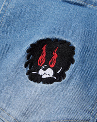Evisen Skateboards Eye Fire Jeans Black back pocket embroidery