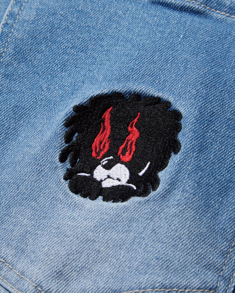 Evisen Skateboards Eye Fire Jeans Black back pocket embroidery