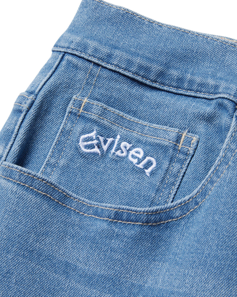 Evisen Skateboards Eye Fire Jeans Black front pocket embroidery