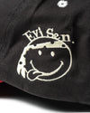 Evisen Skateboards One Up 6 Panel Hat Dark Grey / Red smiley face embroidery