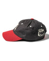 Evisen Skateboards One Up 6 Panel Hat Dark Grey / Red left side