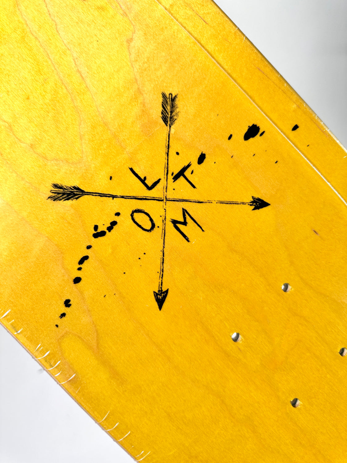 Last of the Mohicans Make the Call Skateboard Deck top detail 2