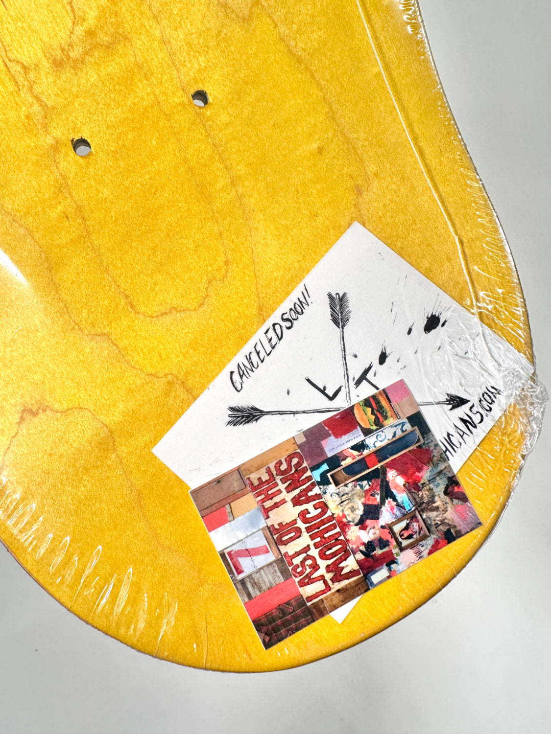 Last of the Mohicans Make the Call Skateboard Deck top detail 3