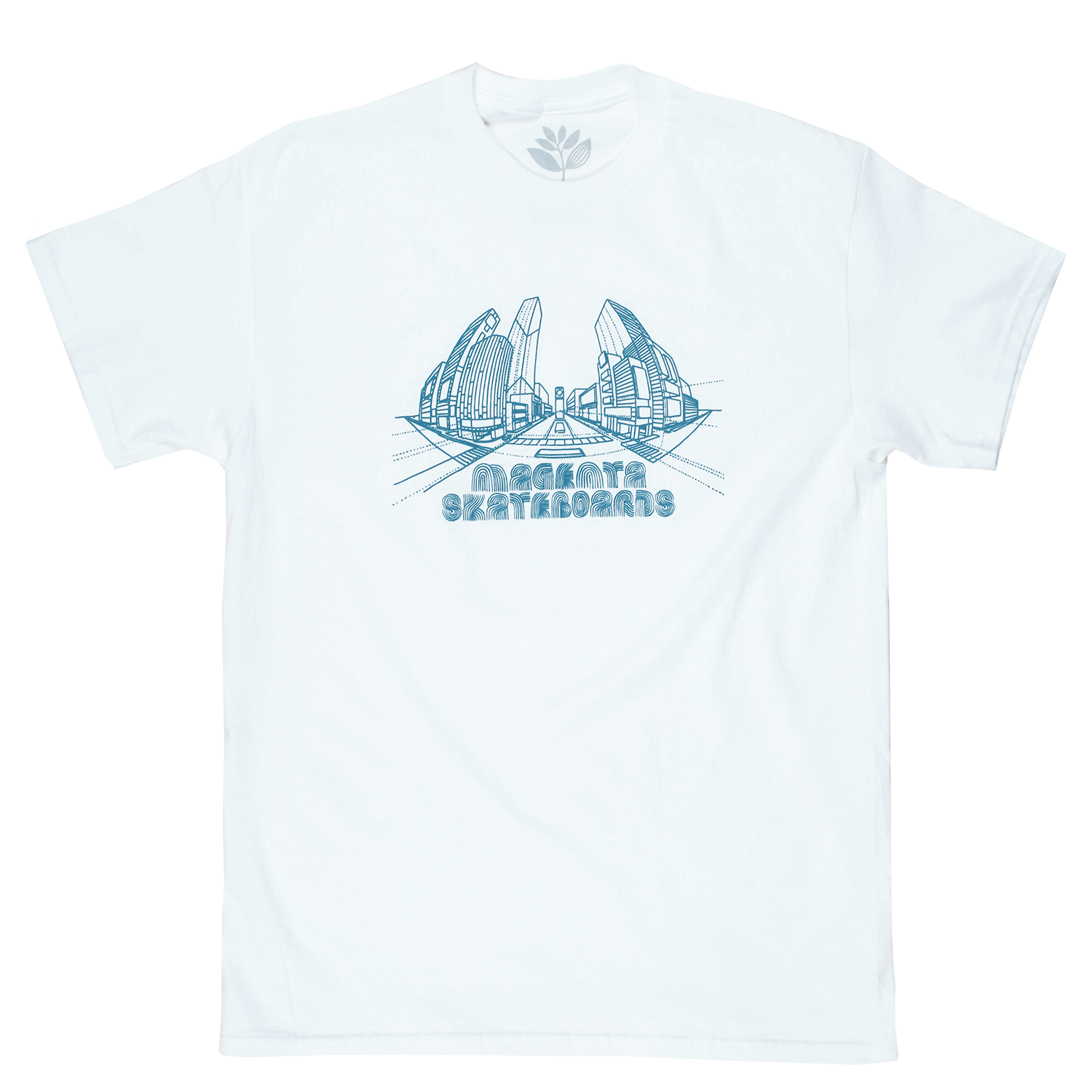 Magenta Skateboards 3D Tee White front