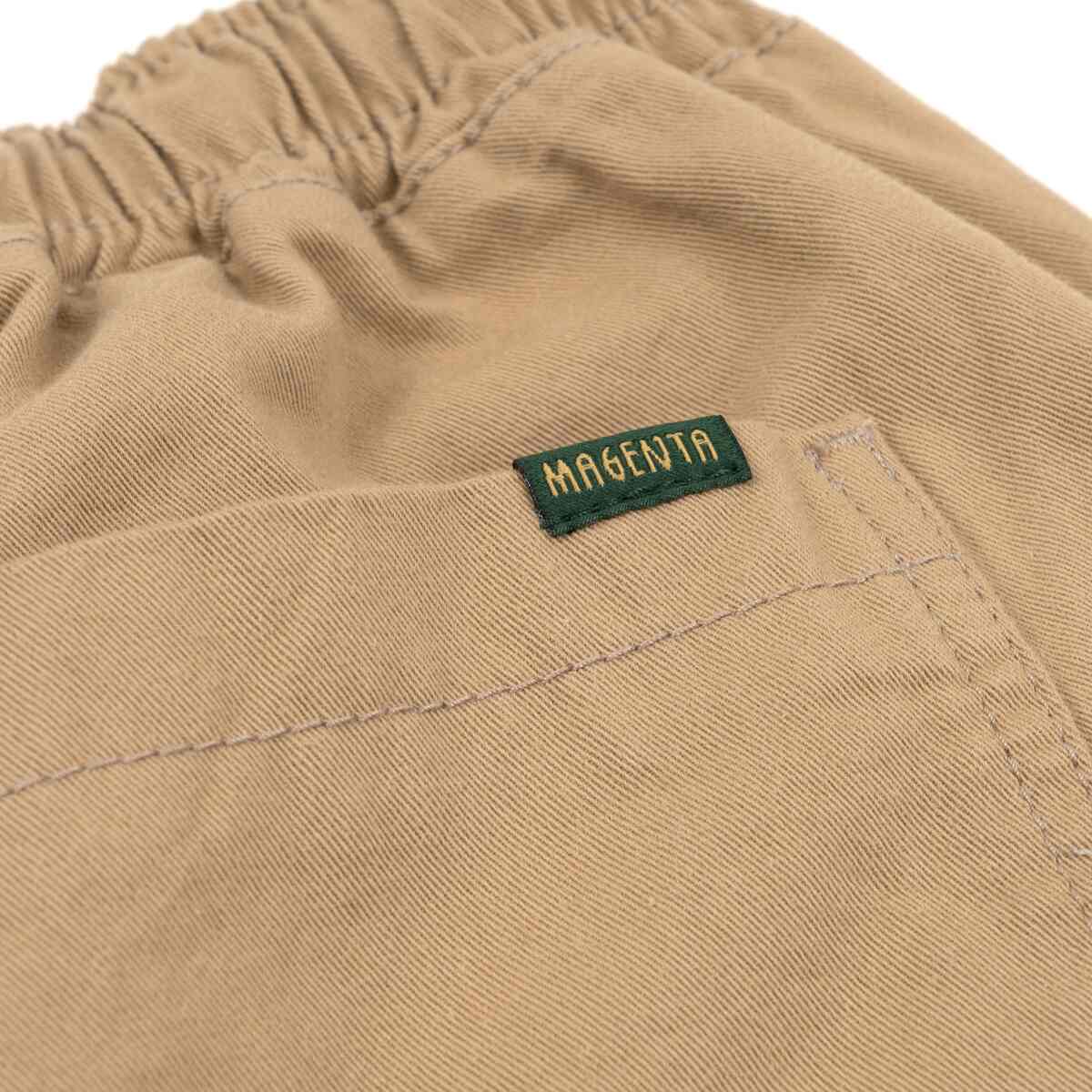 Magenta Skateboards Slack Pants Beige back pocket detail
