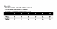 Magenta Skateboards Tee size chart