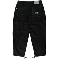Snack Mic Check Corduroy Pants Black back laying flat