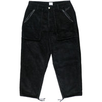Snack Mic Check Corduroy Pants Black front flat