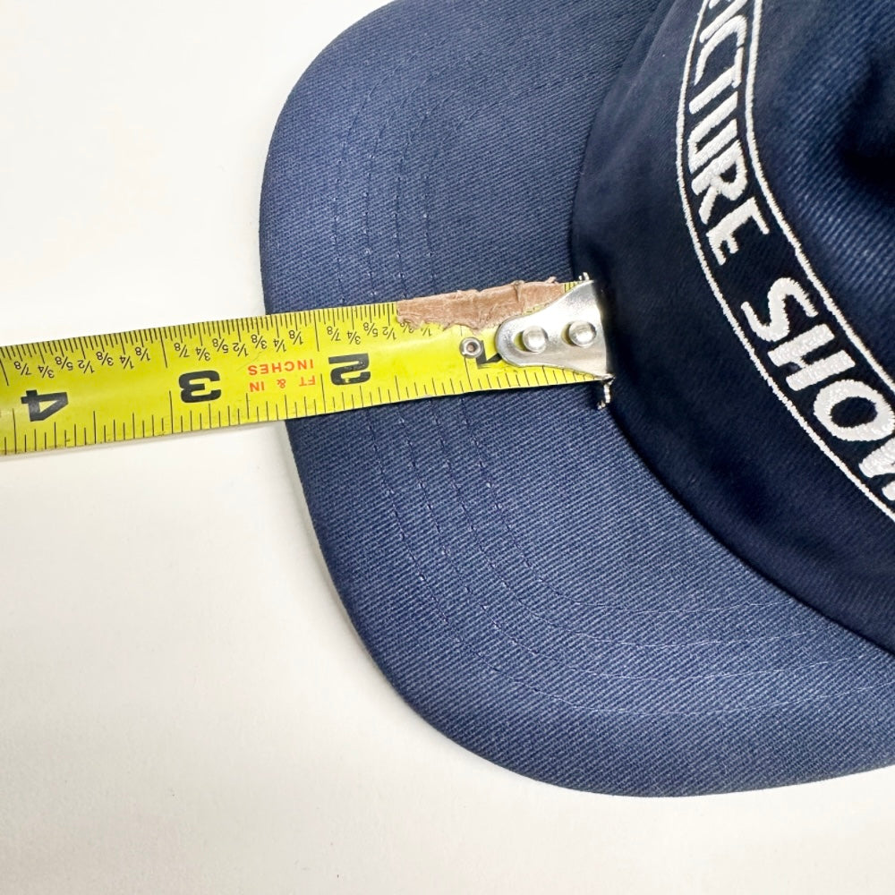 Picture Show Skateboards VHS Logo Strapback Short Brim Hat Navy