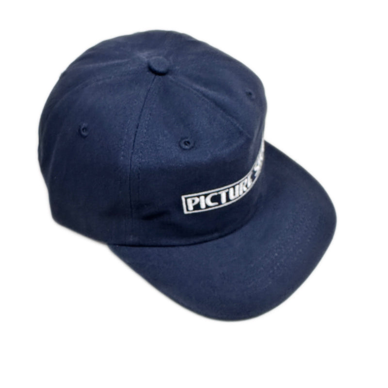 Picture Show Skateboards VHS Logo Strapback Short Brim Hat Navy