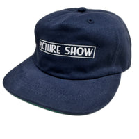 Picture Show Skateboards VHS Logo Strapback Short Brim Hat Navy