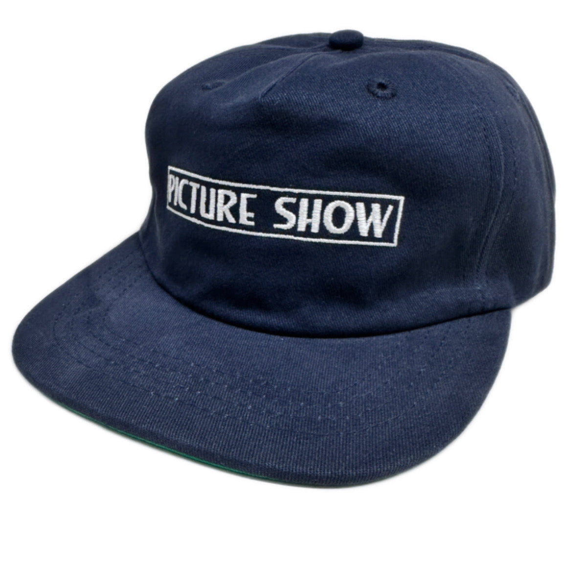 Picture Show Skateboards VHS Logo Strapback Short Brim Hat Navy