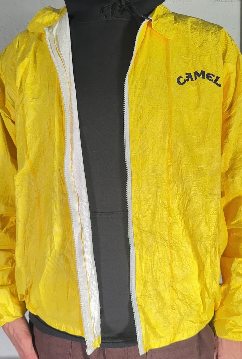 Vintage Camel Cigarettes Windbreaker Yellow 1992 XL