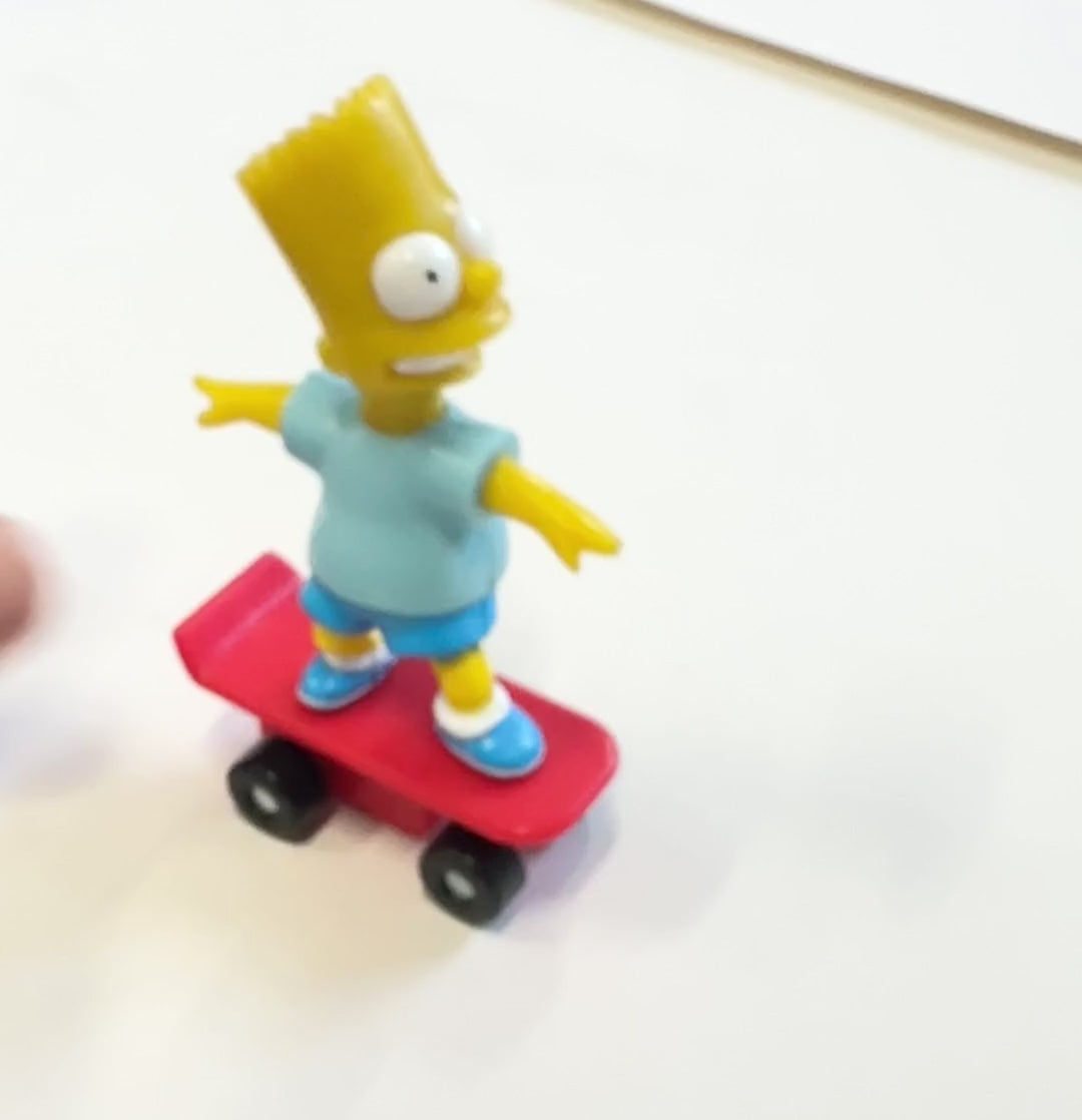 Vintage Bart Simpson Skateboard Toy Wind Up 1997 moving working video