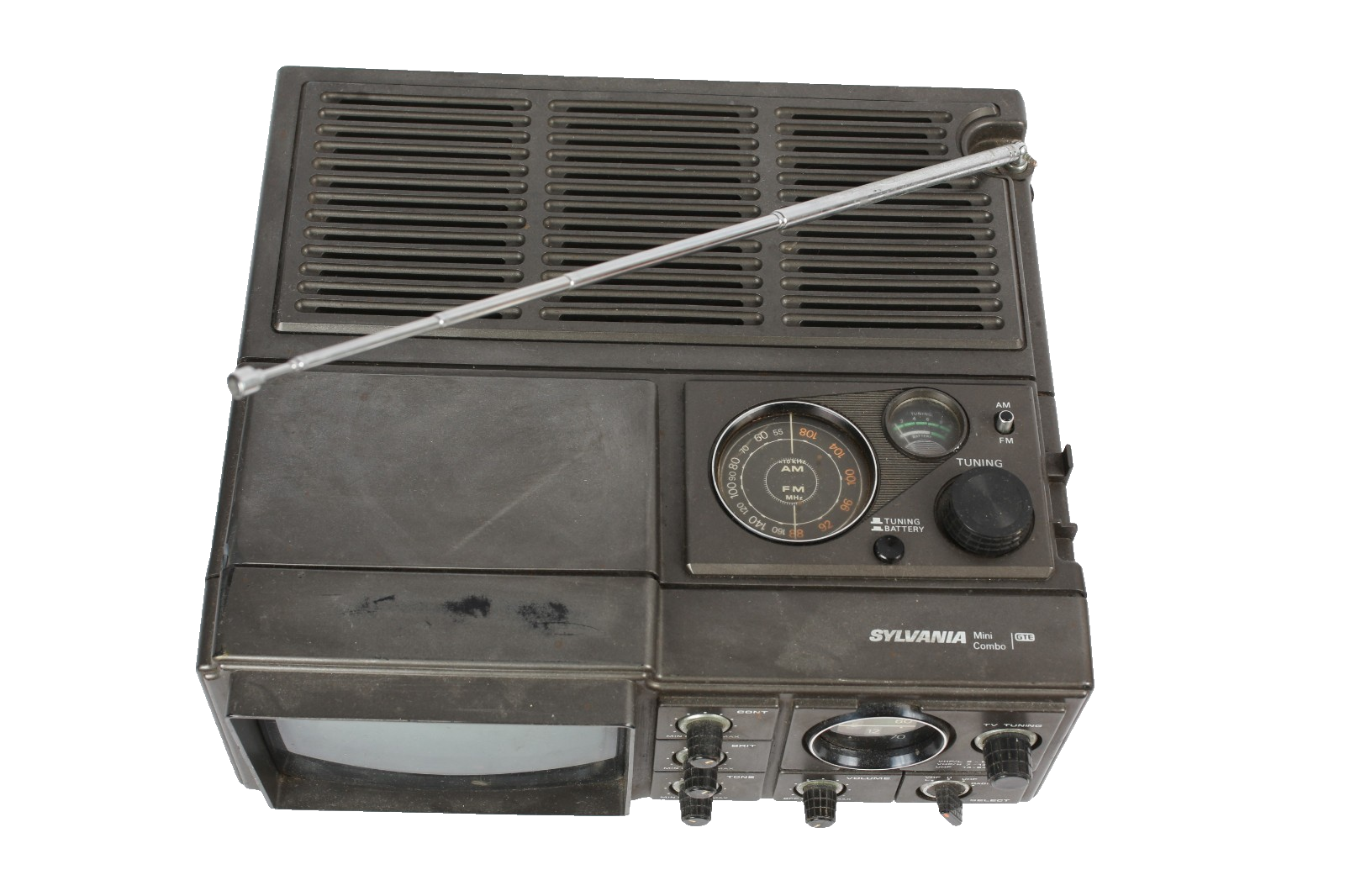 Vintage Sylvania Mini TV AM FM Radio 1980 Working
