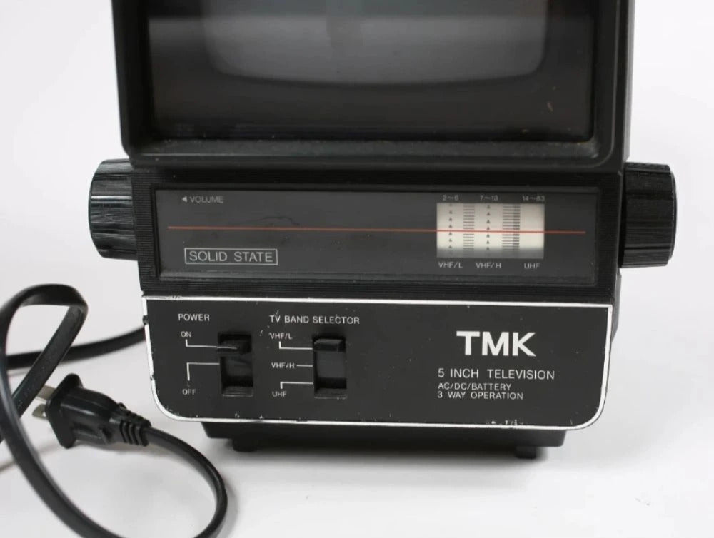 Vintage TMK 5” Black & White TV Retro Mini CRT Working