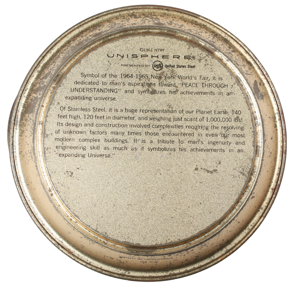 Vintage New York World's Fair 1961 Unisphere Tin Tray Souvenir