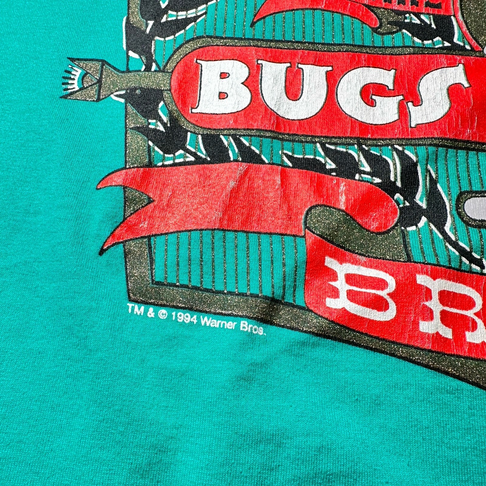 Vintage Bugs Bunny 90s Single Stitch Tee Teal XL detail 4
