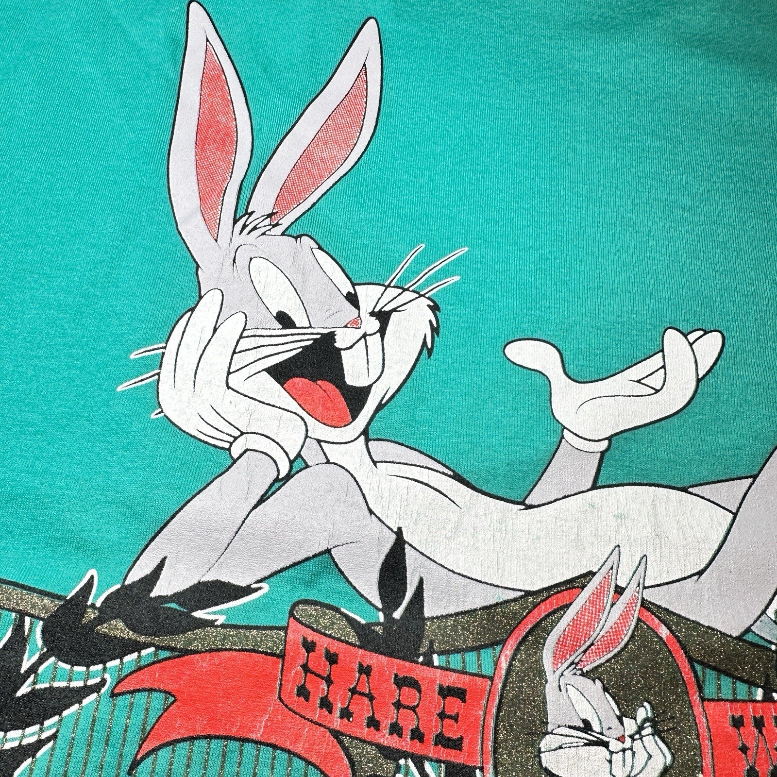 Vintage Bugs Bunny 90s Single Stitch Tee Teal XL detail 2