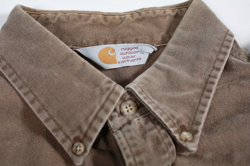 Vintage Carhartt 90's Workshirt Brown XXL collar