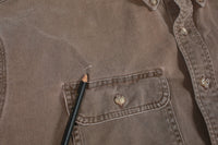 Vintage Carhartt 90's Workshirt Brown XXL paint above left pocket