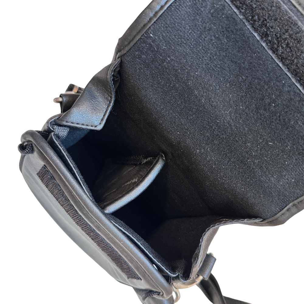 Vintage Hi Pro Camera Bag Case Faux Leather Black