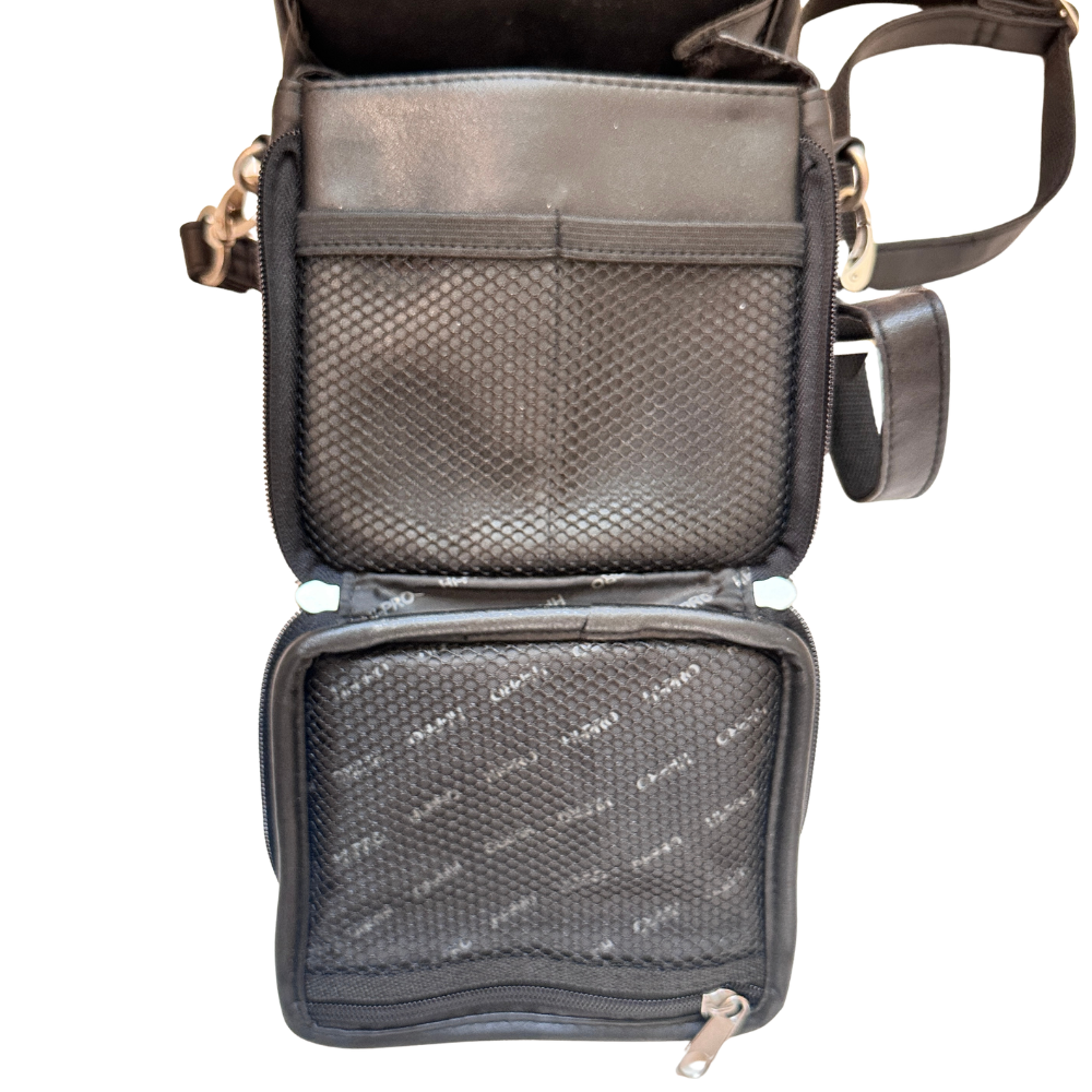 Vintage Hi Pro Camera Bag Case Faux Leather Black