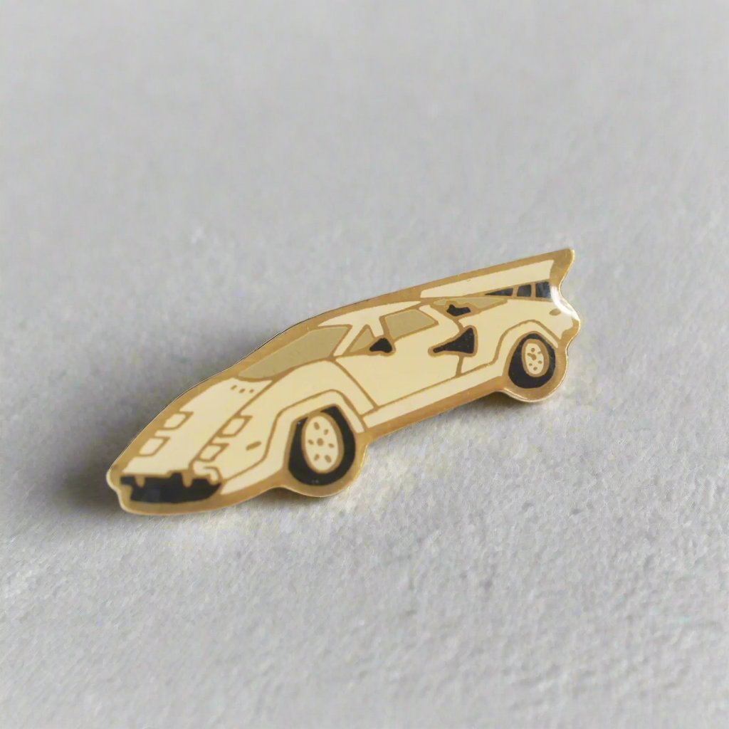 Vintage 80's Lamborghini Coutach Car Enamel Pin 2