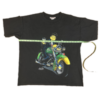 Vintage Popeye Motorcycle Single Stitch Tee Black XL measurement 2