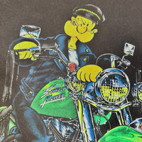 Vintage Popeye Motorcycle Single Stitch Tee Black XL