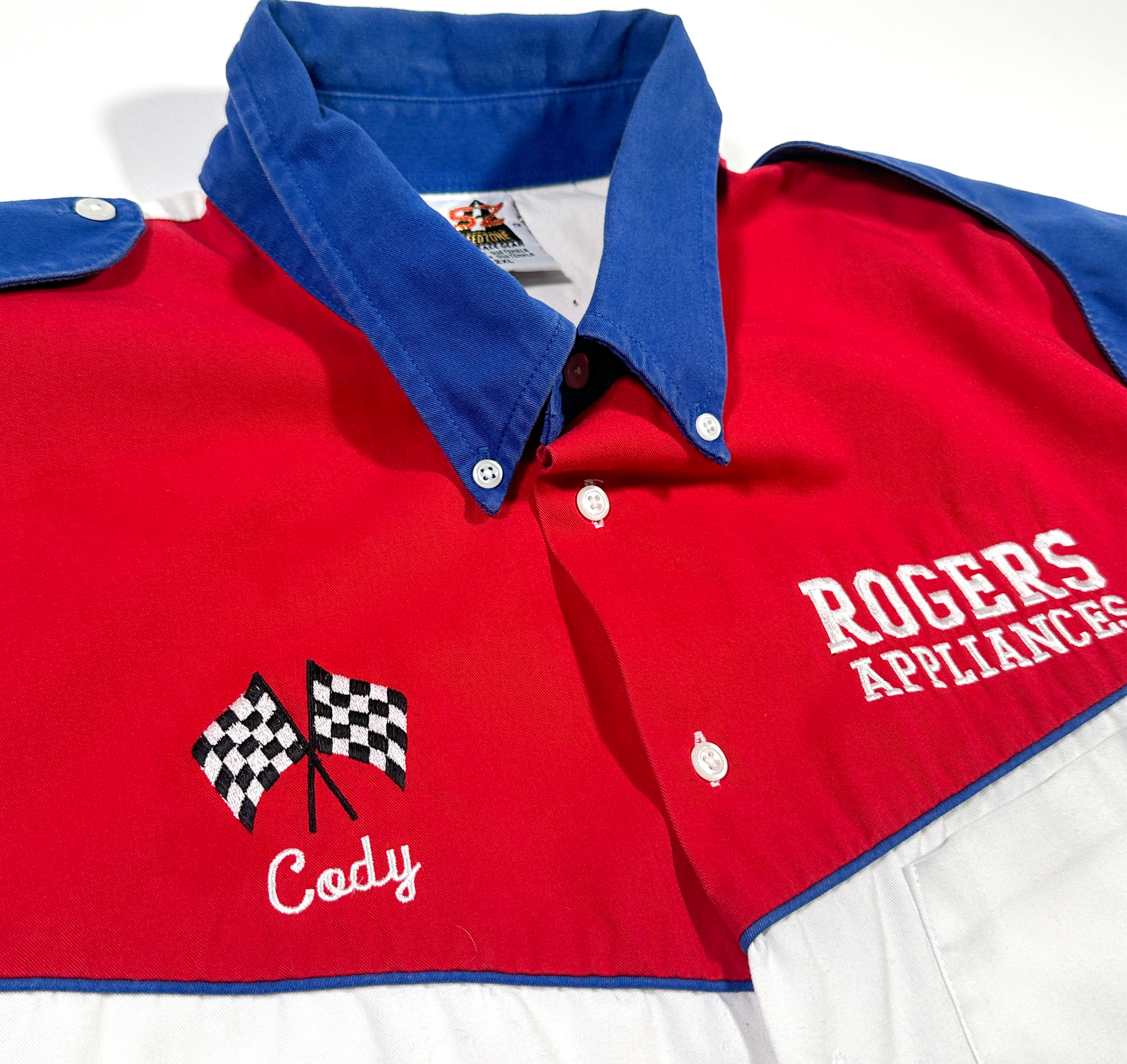 Vintage Racing Pit Crew Racing Work Shirt XXL