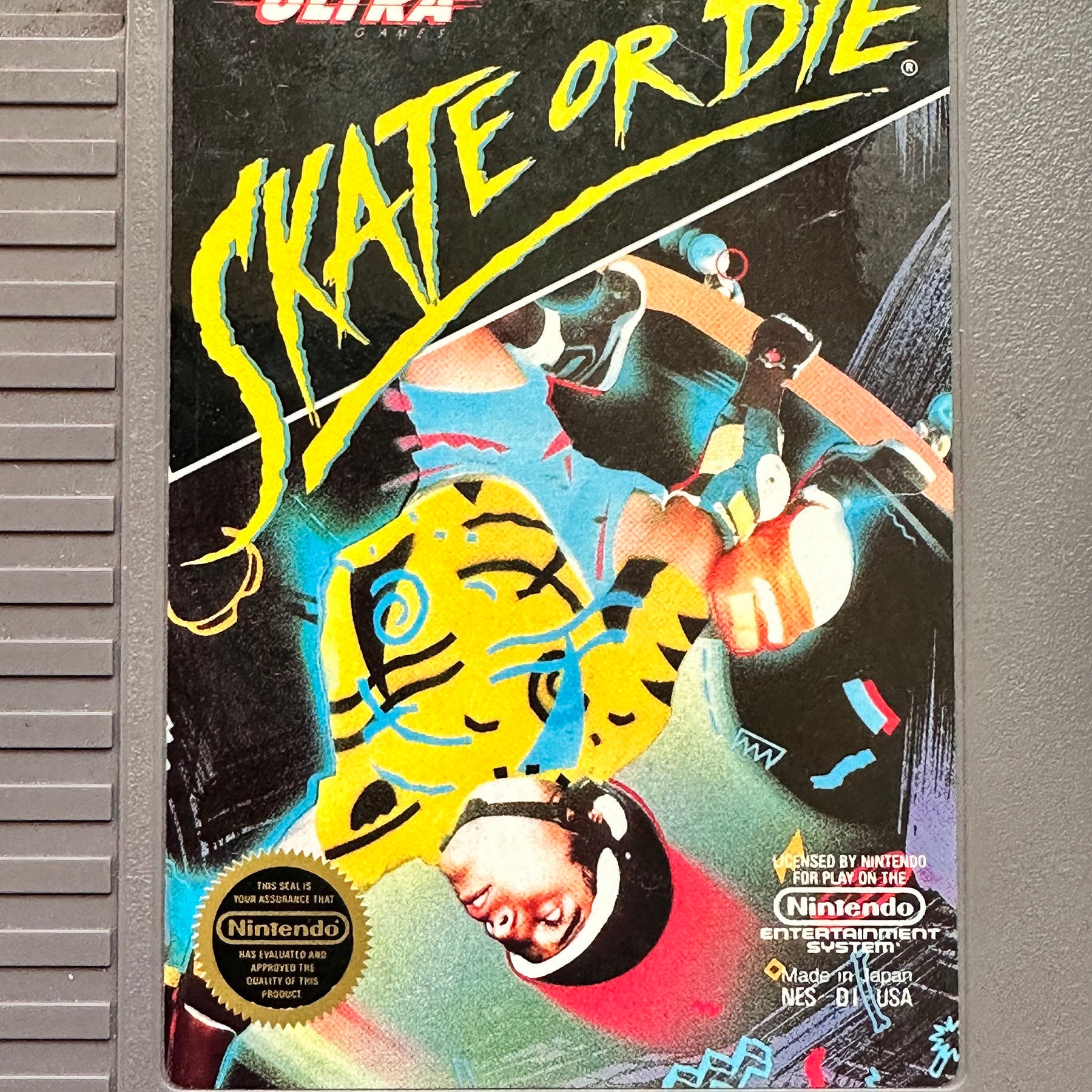 ヴィンテージ　スケートSKATE or DIE 1990年製　ブラック　USA Vintage Skate or Die NES Nintendo Game – THEORIES OF ATLANTIS