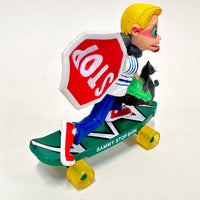 Vintage Skateboard Smack Ups Sammy Stop Sign Skateboarding Toy 1986 back right angle