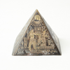 Vintage Small Brass Etched Pyramid with Heiroglyphics side 2