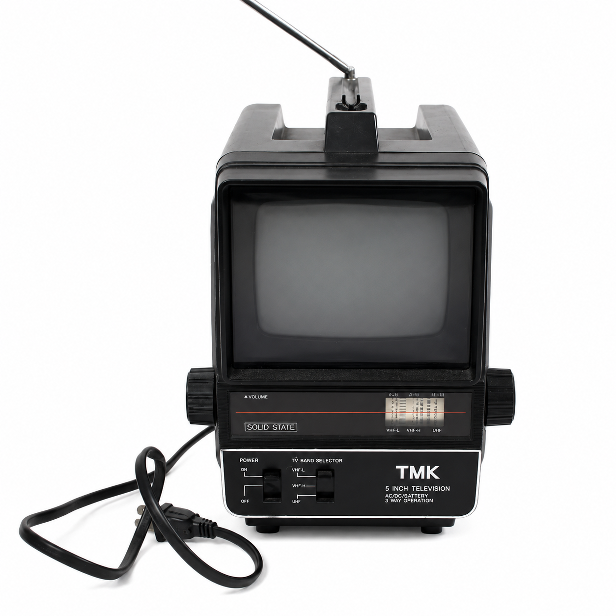 Vintage TMK 5” Black & White TV Retro Mini CRT Working