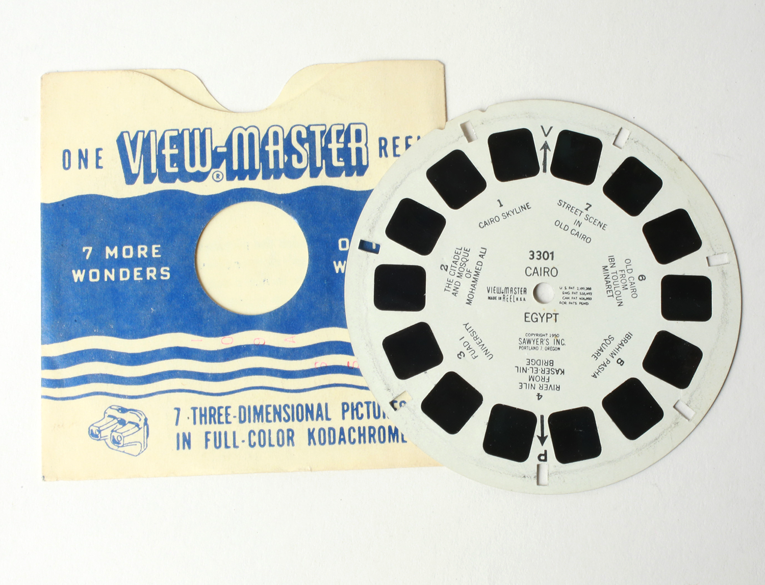 Vintage Egypt Viewmaster Reel Cairo 3301 sawyers Inc with sleeve