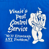Vintage Vinnie's Pest Control Bowling Shirt Blue M