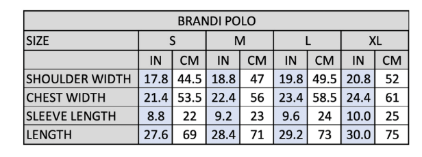 theories brandi polo navy size chart