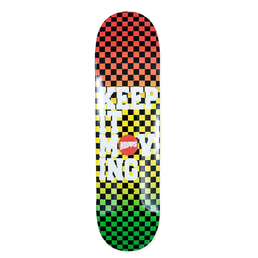 Hopps Skateboards KEEP IT MOVING CHECKERED FADE Skateboard DECK Front
