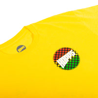 Hopps Skateboards Hopps Sun Logo Checkered Fade Tee Yellow Front Detail