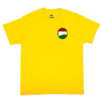 Hopps Skateboards Hopps Sun Logo Checkered Fade Tee Yellow Front