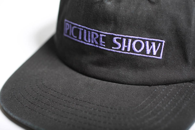 Picture Show Skateboards Embroidered VHS Logo Strapback Washed Denim 