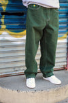 Theories Plaza Jeans Hunter Green w White Contrast Stitch Prebook