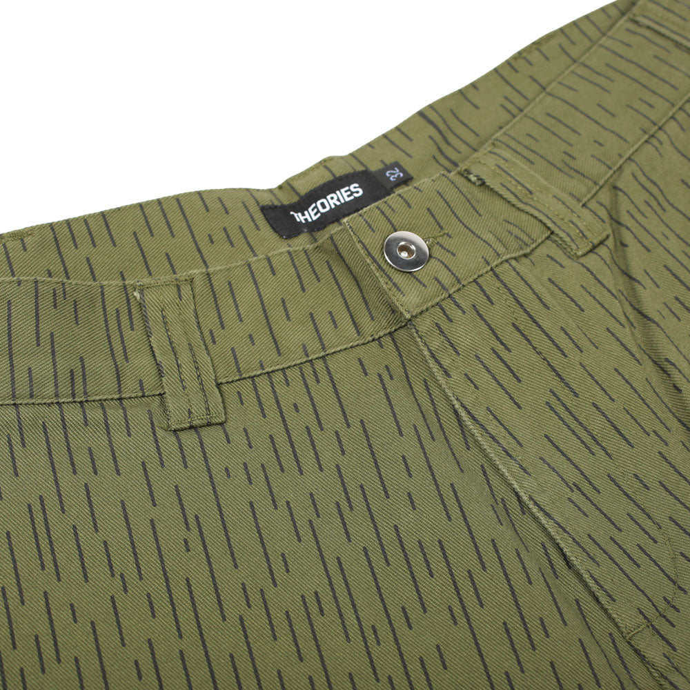 Theories Stamp Work Pants Rain Camo Front Detail