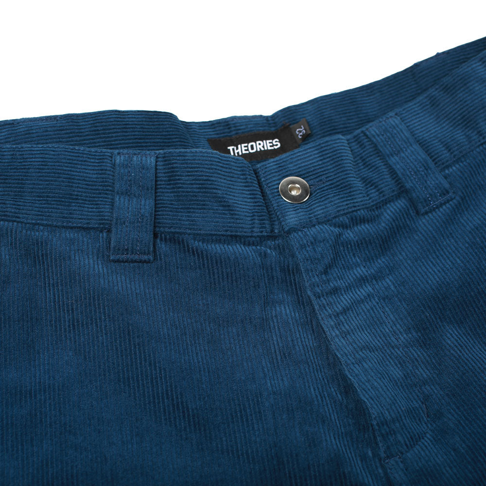 Theories Stamp Corduroy Pants Navy Front Detail