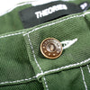 Theories Plaza Jeans Hunter Green w White Contrast Stitch Prebook